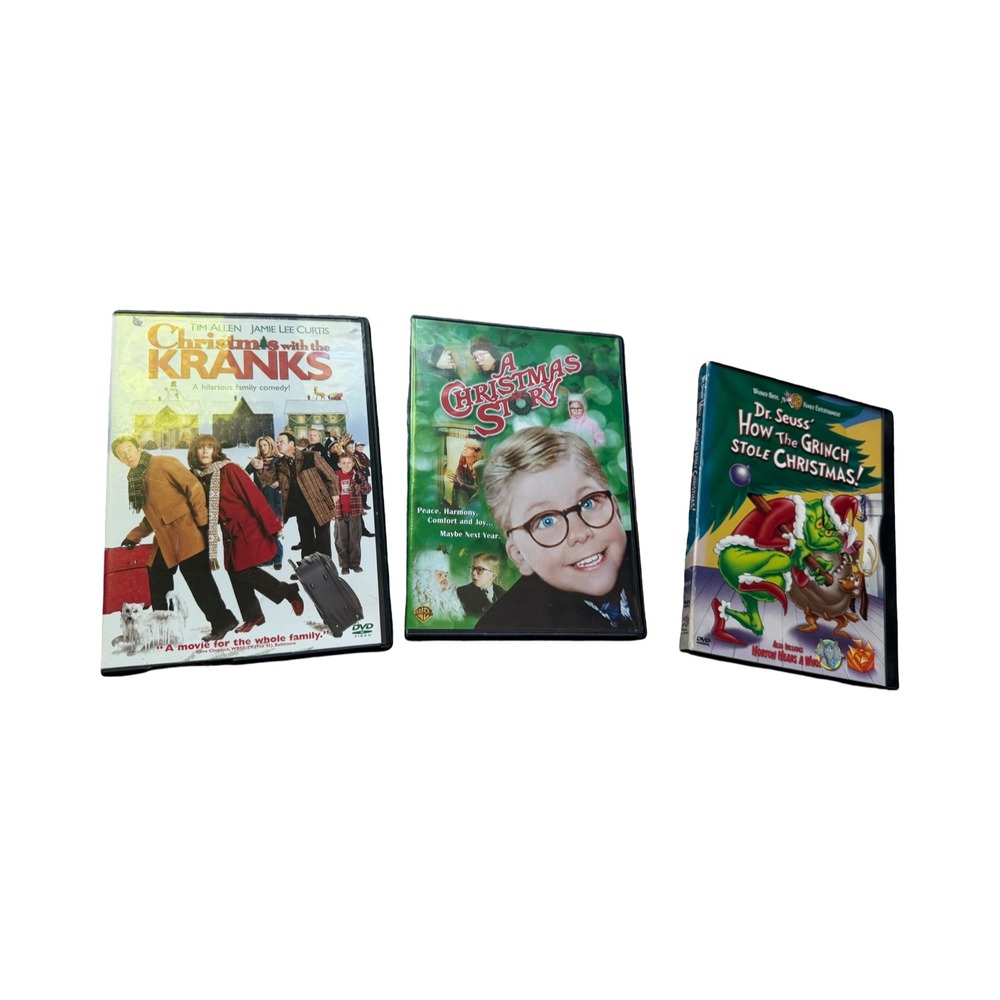 Christmas DVD Lot of 3 A Christmas Story‎ Christmas with the Kranks The Grinch